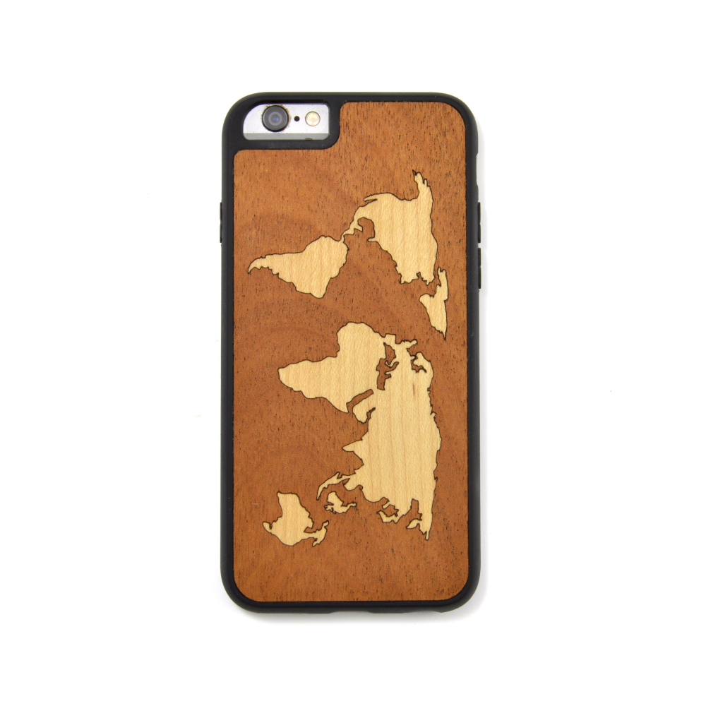 World Map Handmade Wooden Phone Case (iPhone)