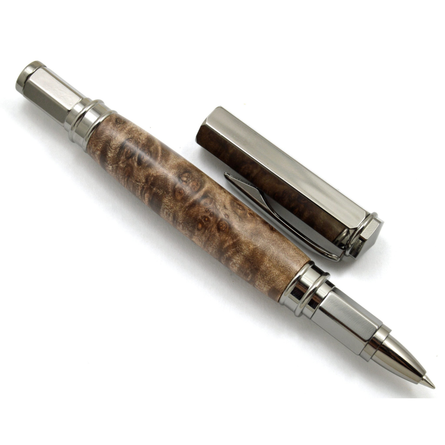 Smokey Brown Handmade Wooden Vertex Pen