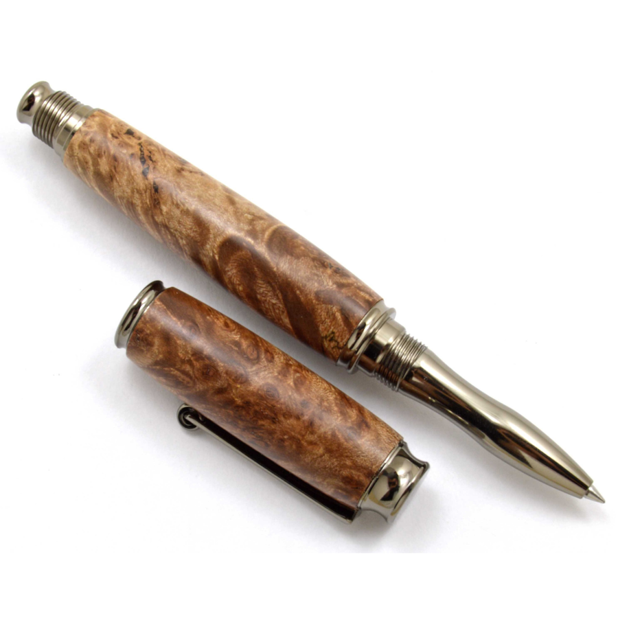 Smokey Brown Handmade Wooden Executive Fountain & Rollerball Pen