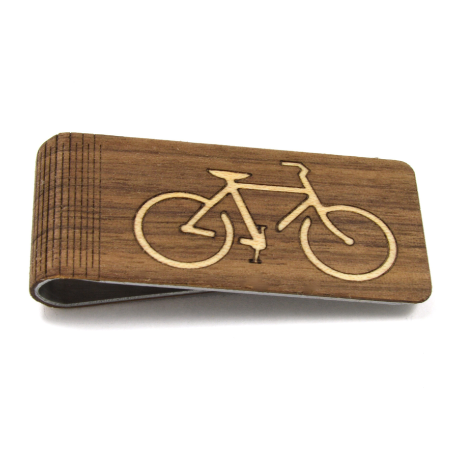 Bicycle Handmade Wooden Money Clip