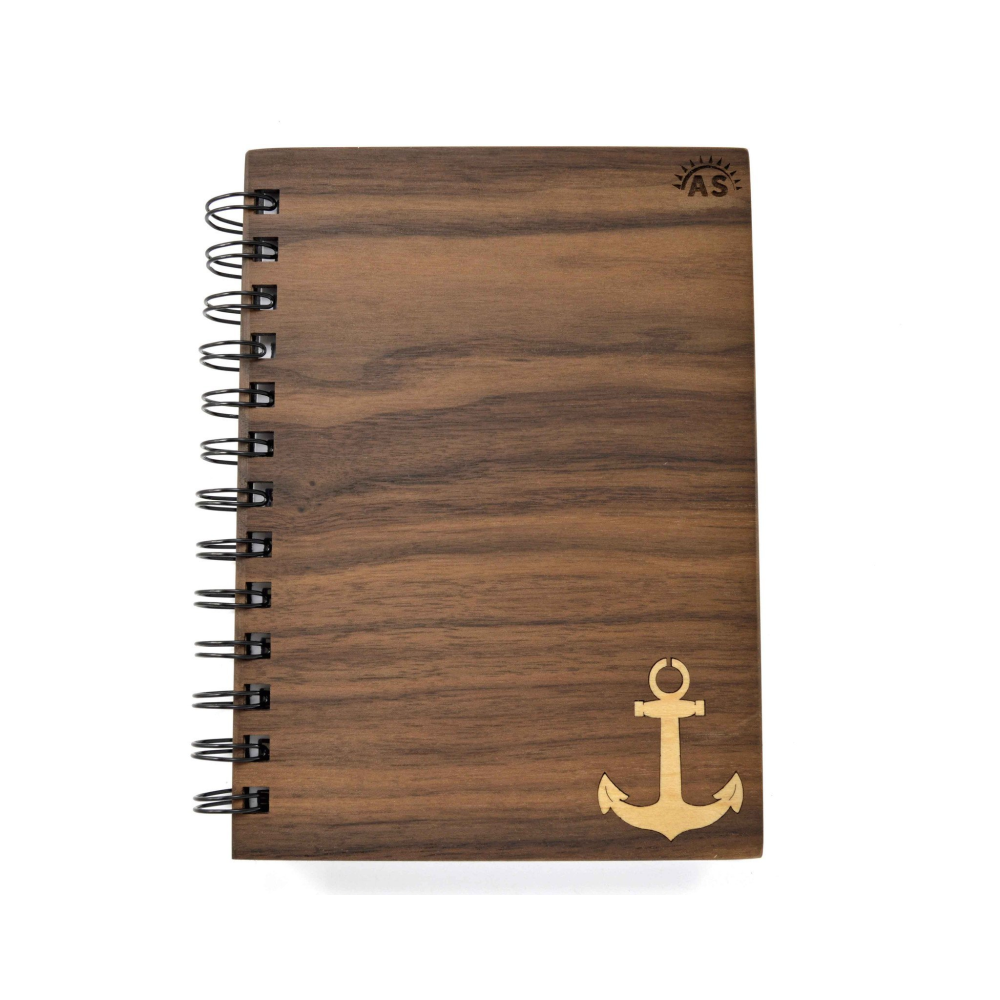 Anchor Handmade Wooden Notebook (5x7)