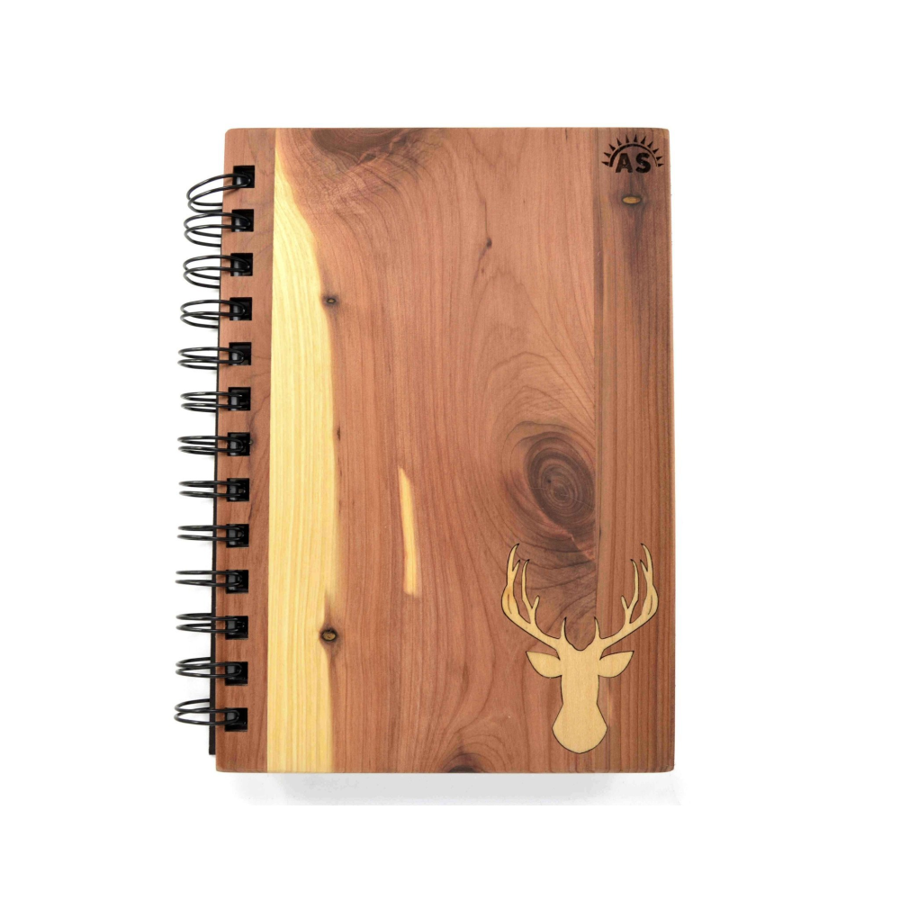 Deer Handmade Wooden Notebook (5x7)
