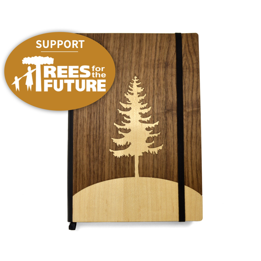 Trees for the Future Handmade Wooden Notebook (5x8)
