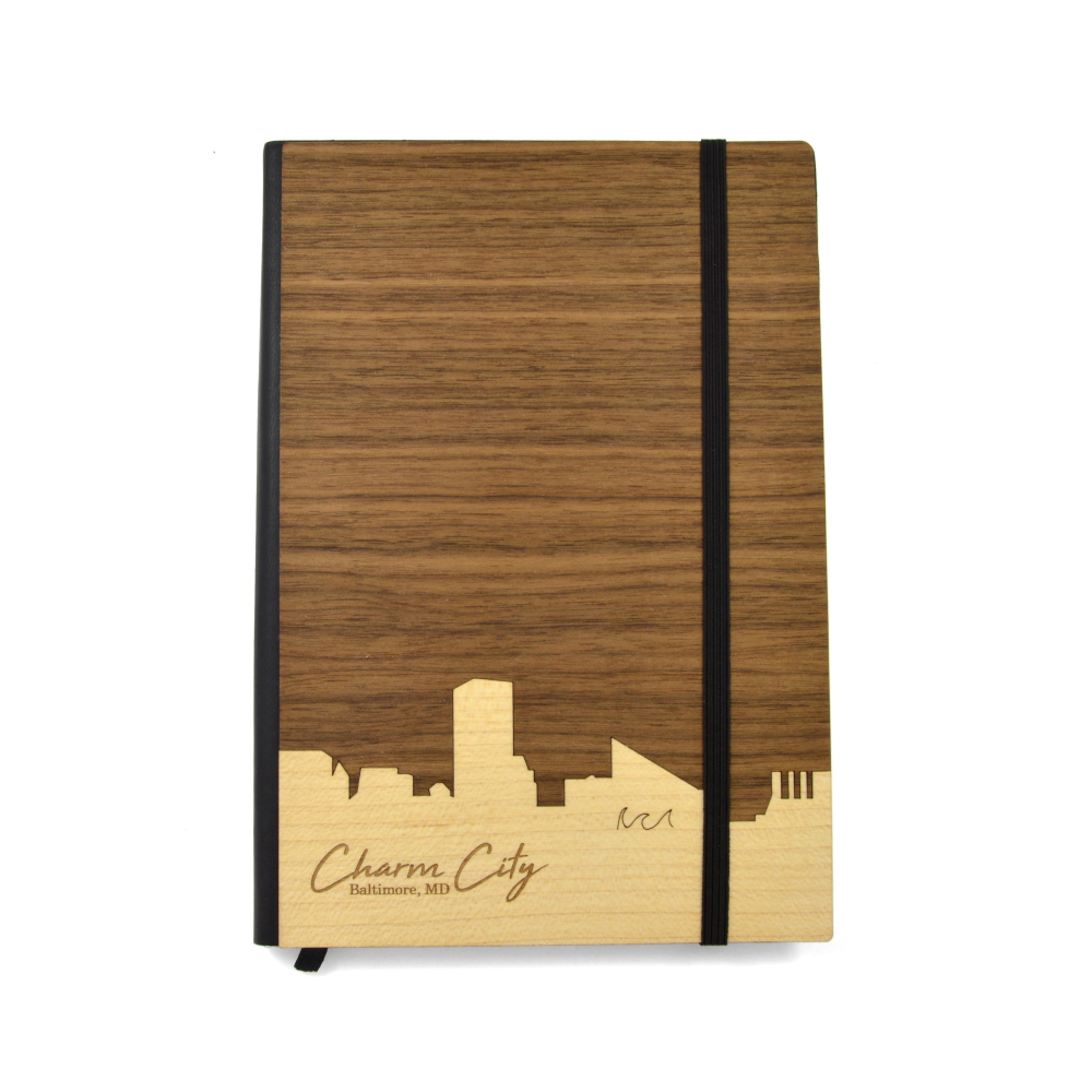 State City Skyline Handmade Wooden Notebook (5x8)