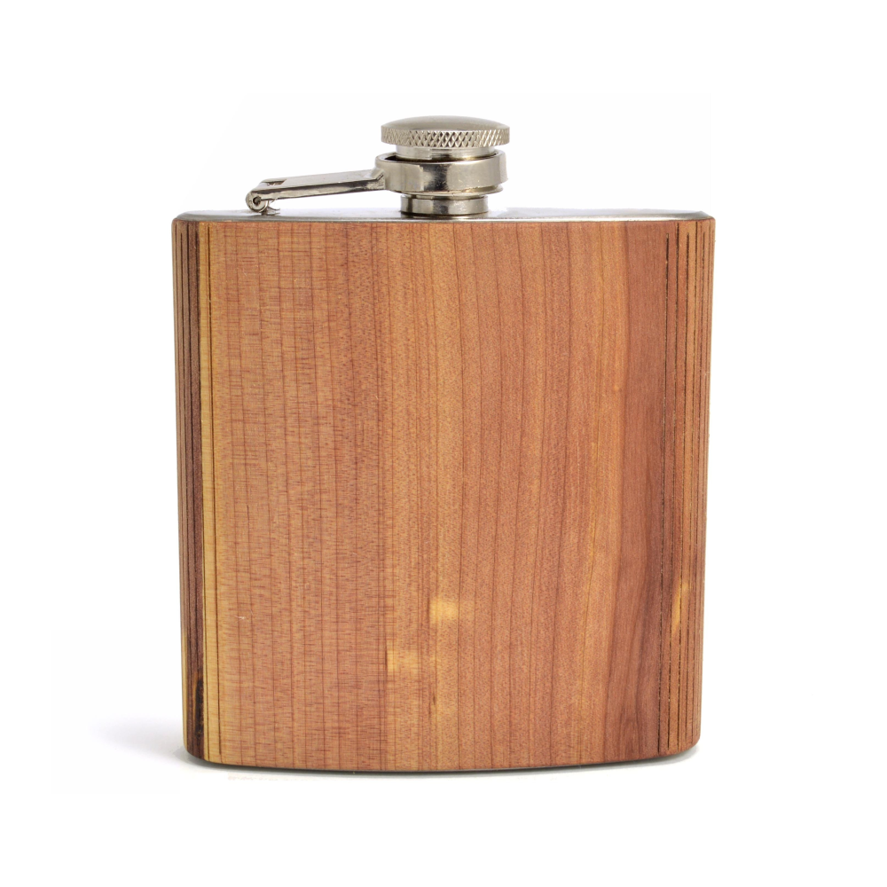 Handmade Wooden Hip Flask (6 oz)