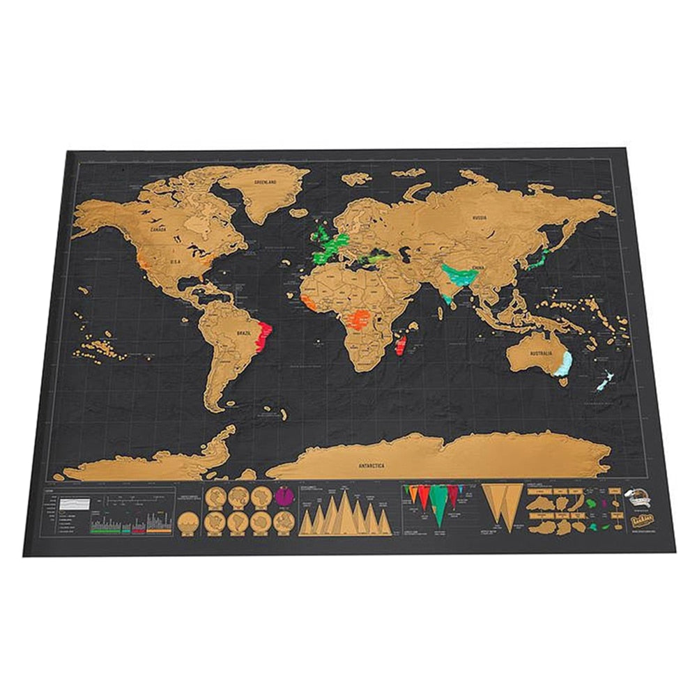 Large Scratch Off Map World Poster