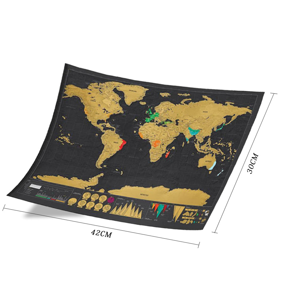 Large Scratch Off Map World Poster