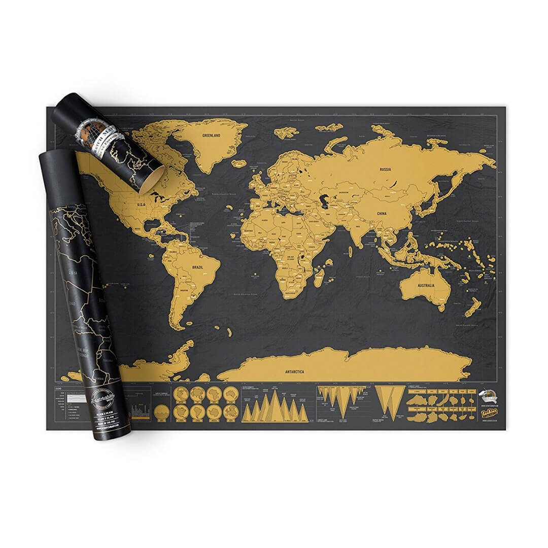 Large Scratch Off Map World Poster