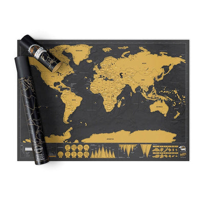 Large Scratch Off Map World Poster