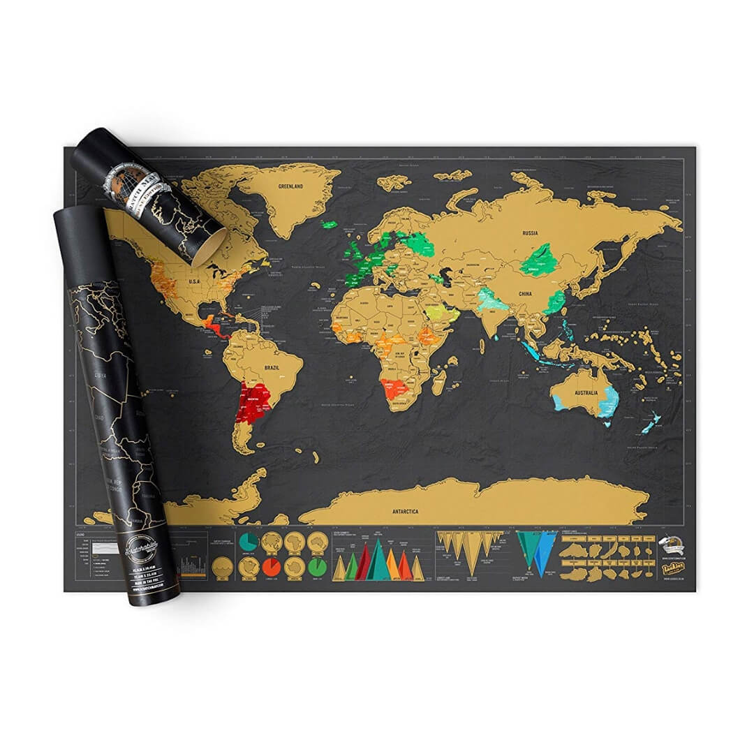 Large Scratch Off Map World Poster