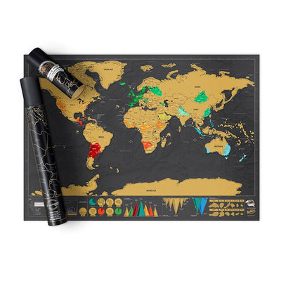 Large Scratch Off Map World Poster