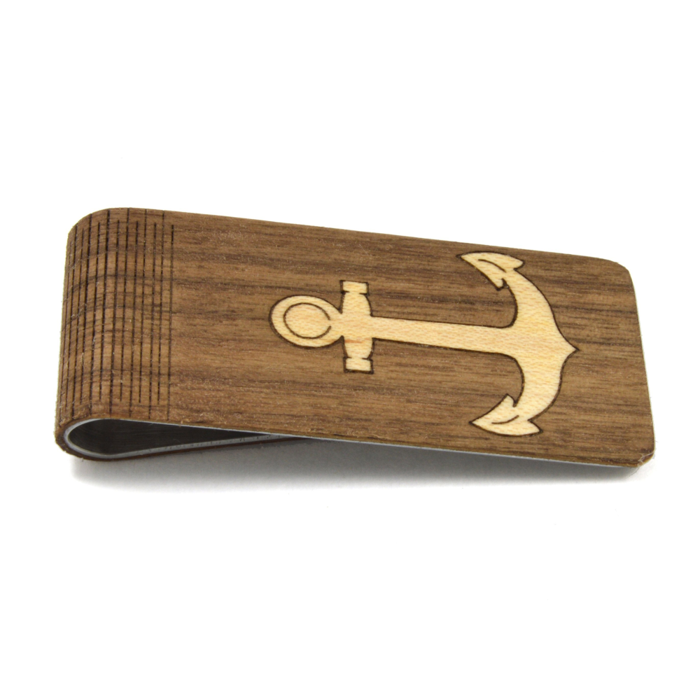 Anchor Handmade Wooden Money Clip