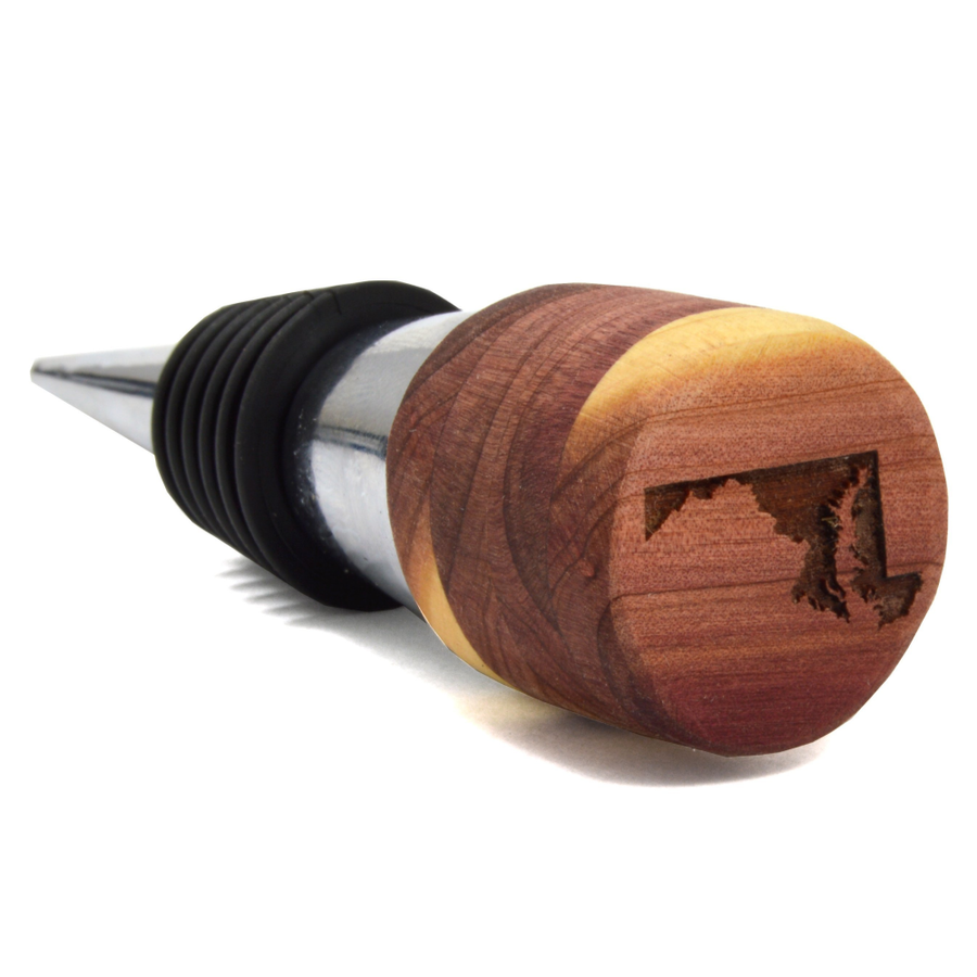 State Map Handmade Wooden Wine Stopper