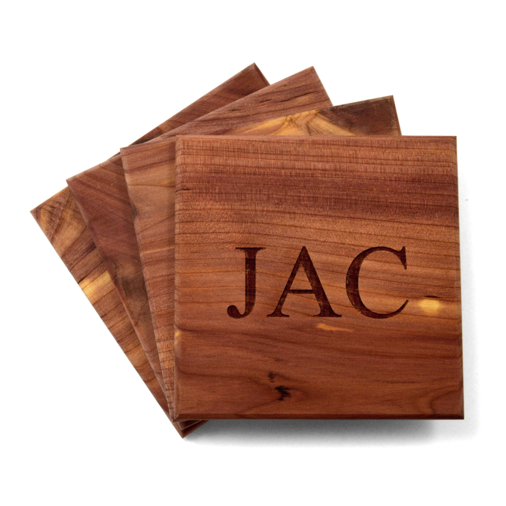 Blank Wood Handmade Wooden Square Coasters (3.5 in)