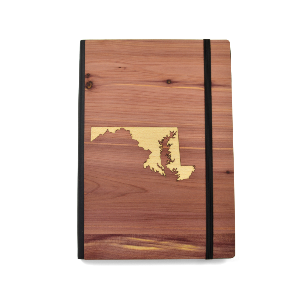 State Map Handmade Wooden Notebook (5x8)